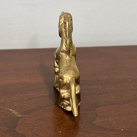 Vintage Solid Brass Unicorn Figurine Miniature Mythical Celestial Decor 2.25” - Picture 4 of 6